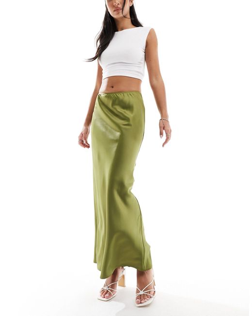 Falda larga verde ASOS de color Green