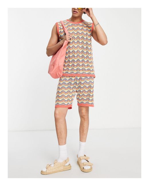 ASOS Coord Crochet Wavey Shorts for Men Lyst Canada