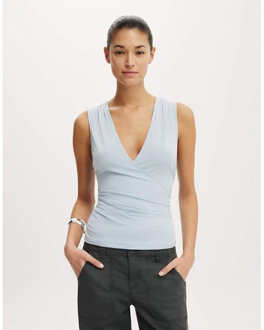 Cotton On White Marlo Wrap Tank