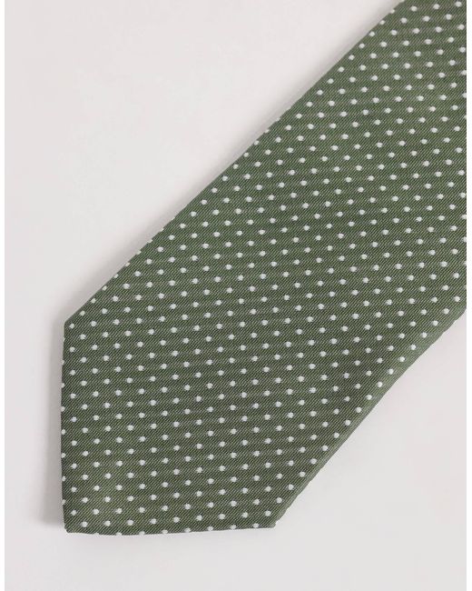 ASOS Green Micro Polka Dot Tie for men