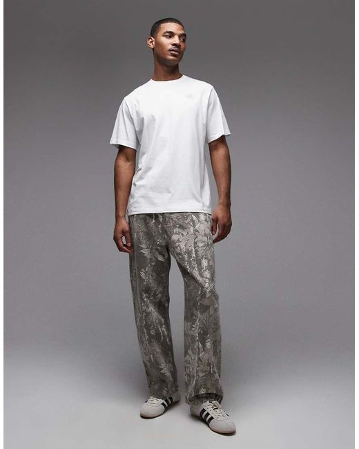 The North Face Gray Flower Scribble Backprint T-Shirt for men