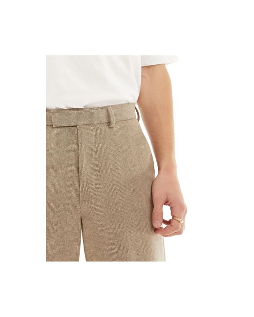 ASOS White Smart Wide Leg Wool Mix Pants for men
