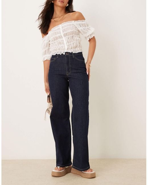 Jdy Blue High Waist Wide Leg Jeans