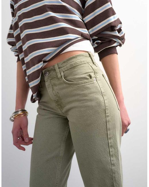 TOPSHOP White Runway Mid Rise Straight Jean