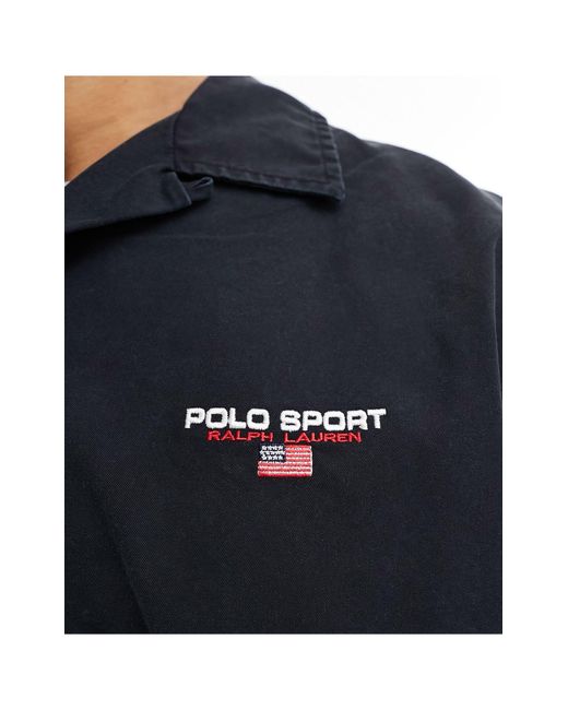 Polo Ralph Lauren – sport capsule – kurzärmliges oversize-chinohemd in Blue für Herren
