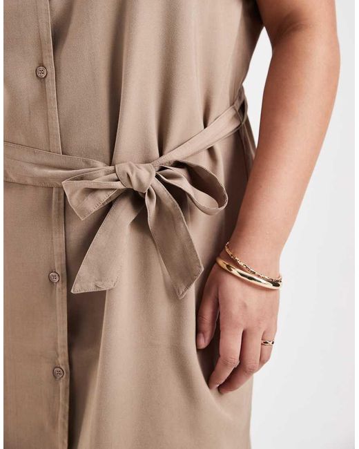 ONLY Natural Tie Waist Mini Dress