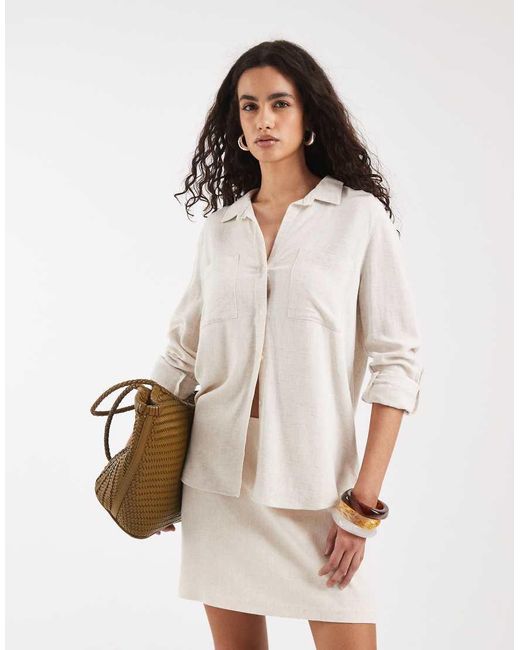 Vero Moda Natural High Waist Linen Skort