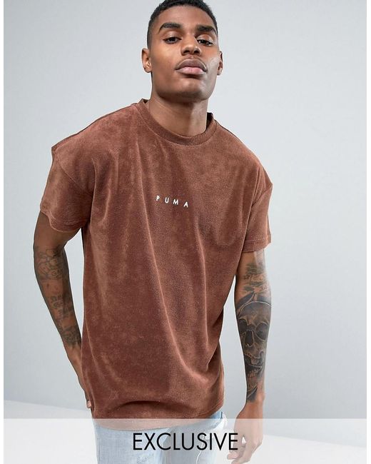 PUMA Towelling T-shirt In Brown Exclusive To Asos 57533302 for men