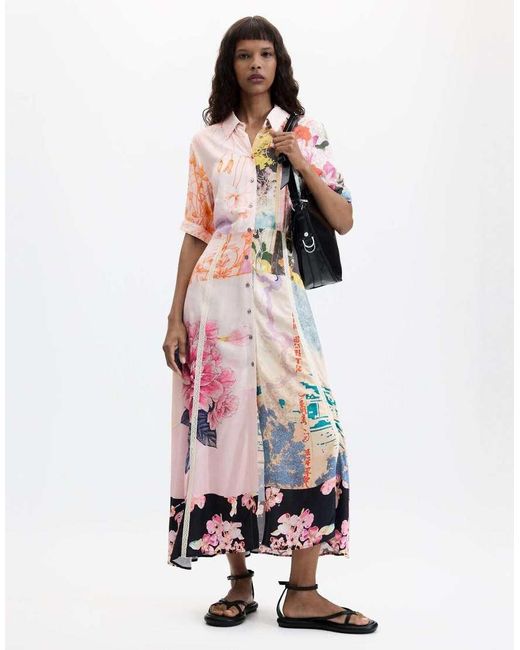 Desigual Red Printed Maxi Dress