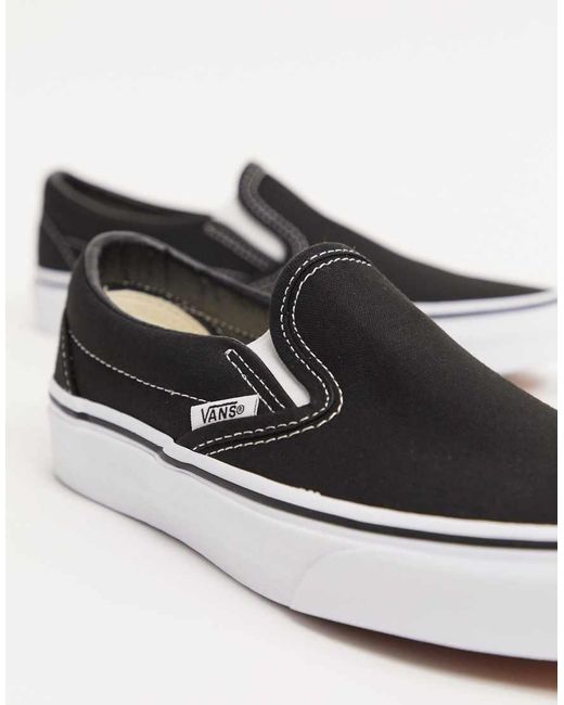 Vans White Classic Slip-on Black Trainers