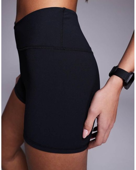 4505 Blue Micro Rib Wrap Waist 3 Inch Booty Short