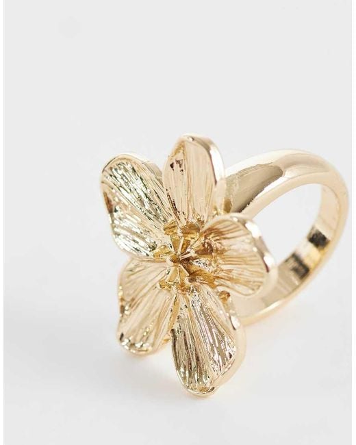 ASOS White Ring With Flower Design