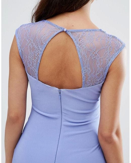 Lipsy Michelle Keegan Loves Applique Lace Bodycon Dress in Blue | Lyst UK