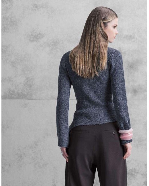 Top Accollato Asimmetrico di Pretty Lavish in Blue