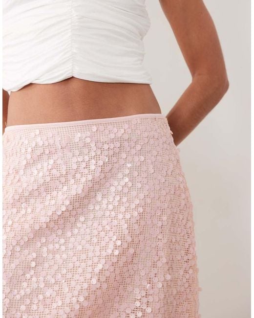 New Look Pink Sequin Mini Skirt