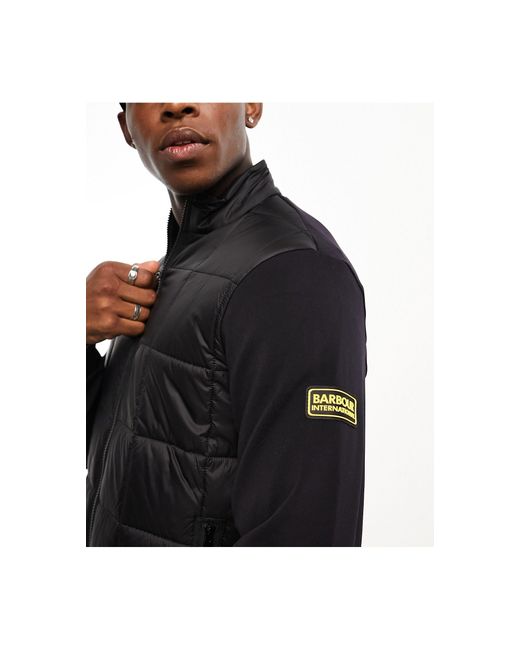 Croft - giacca felpata trapuntata con zip nera di Barbour in Black da Uomo