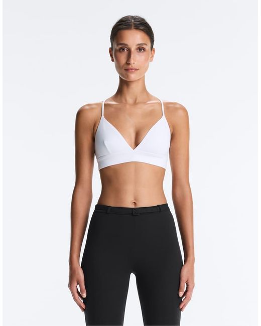 Oysho White Comfortlux Light Support Triangle Sports Bra