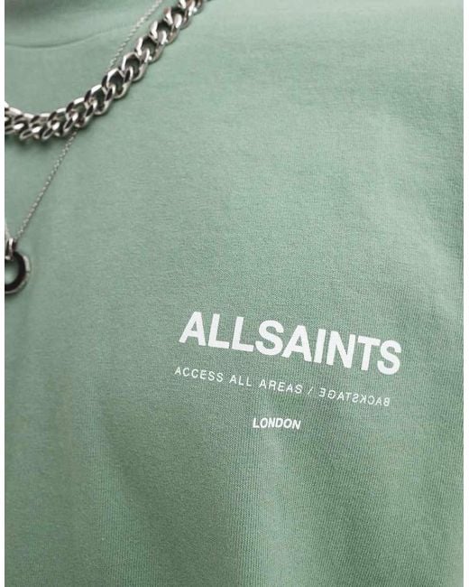 AllSaints Green Access Underground Oversized T-shirt for men