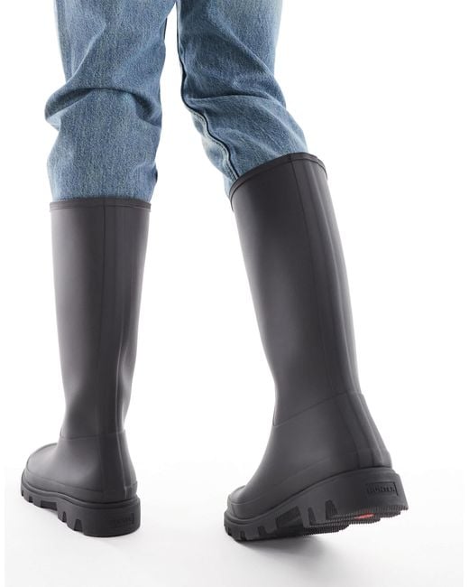 Hunter White Unisex Downpour Tall Gumboots for men
