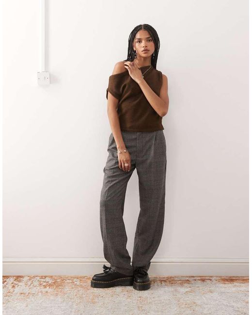 Collusion Brown Knitted Off The Shoulder Top