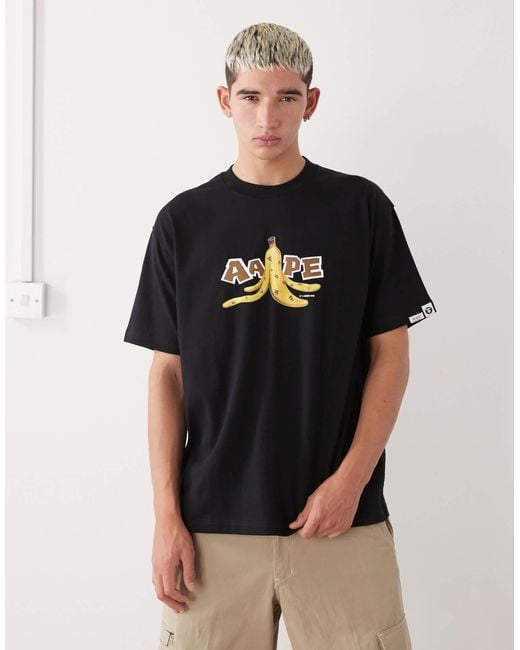 Aape By A Bathing Ape Black Aape By A Bathing Ape Boxy T-shirt for men