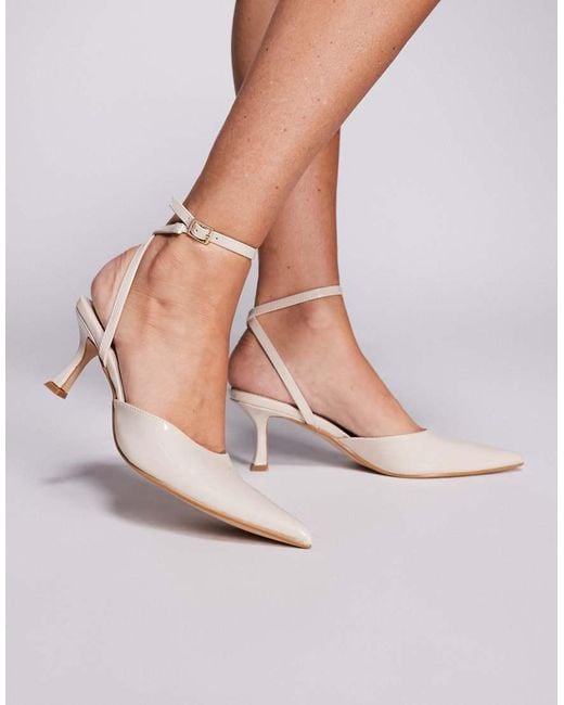 SIMMI White Amalfi Stone Kitten Heels