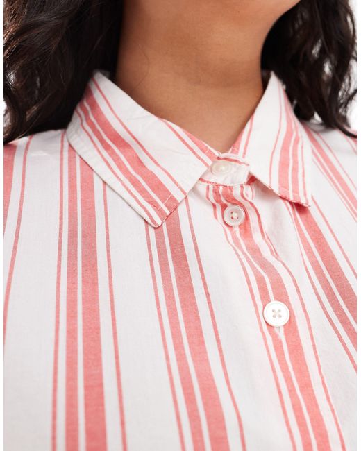 Asos design curve - camicia comoda rossa a righe di ASOS in Pink