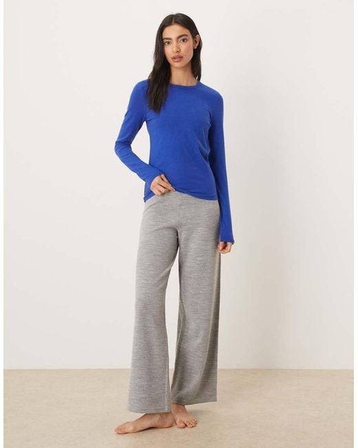Abercrombie & Fitch Blue Soft Long Sleeve Crew Neck Top