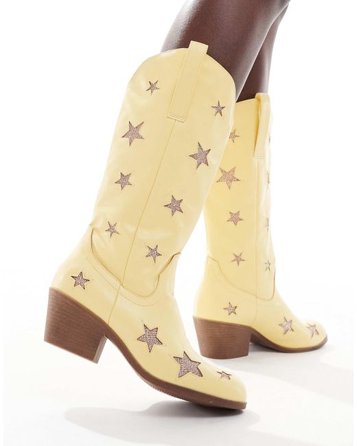 Glamorous Metallic Star Western Boots