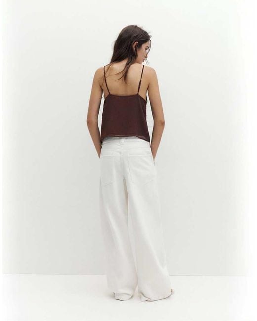 Pull&Bear Brown Sequined Strappy Top