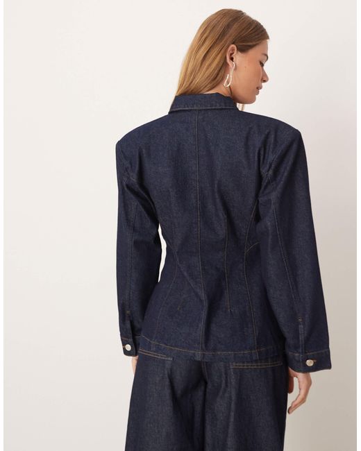 ASOS Blue Denim Cinched Barn Jacket