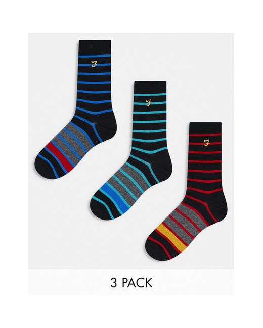Farah Blue 3 Pack Dress Socks for men