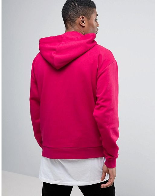 ASOS Oversized Hoodie In Pink for Men | Lyst