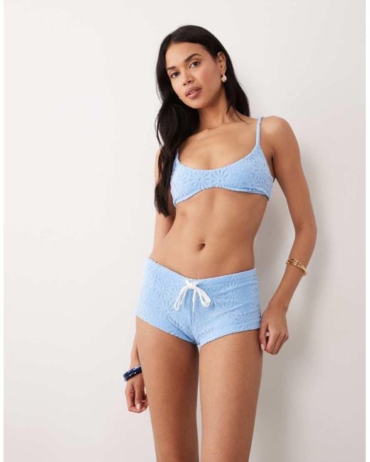 Wild Lovers Green Salty Textured Towelling Micro Shorts