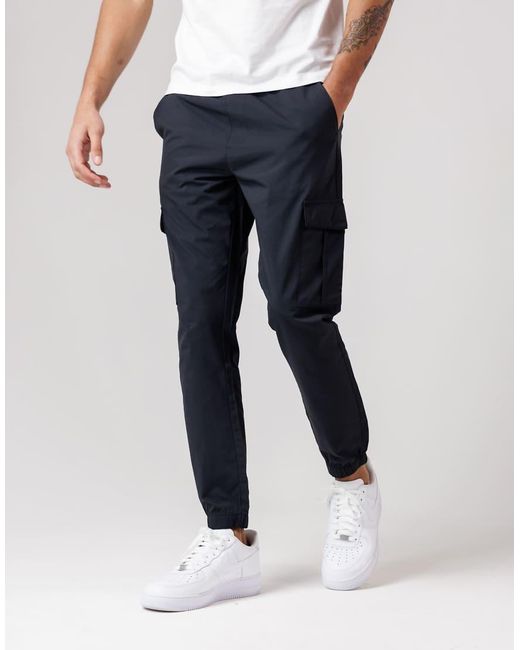 French Connection White Nylon Tech Cuffed Cargo Trousers for men