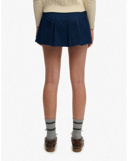 Superdry Blue Mini Pleated Skort