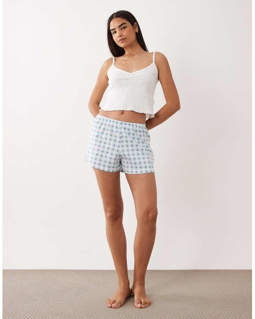Wednesday's Girl Blue Wednesdays Girl Cami Top And Short Pyjama Set