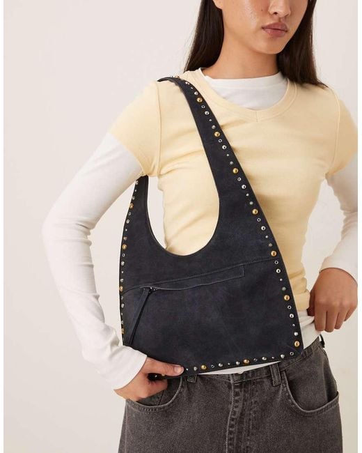 Borsa Da Spalla Morbida di Mango in Black
