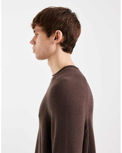 Hollister Brown Holliter Mockneck Light Knit Jumper for men
