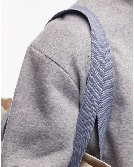 New Balance Gray Canvas Tote Bag for men
