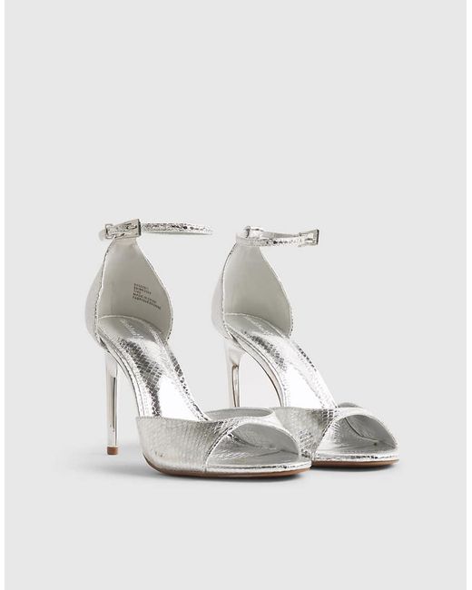 River Island White Closed Back Heeled Sandals