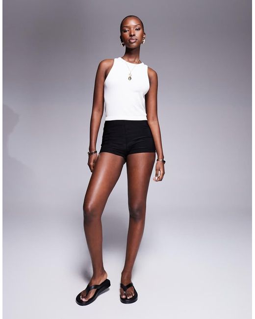 ASOS Gladde Hotpant Short in het White
