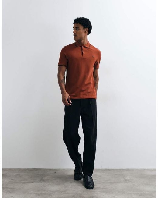Fred Perry Red Twin Tipped Polo Shirt for men