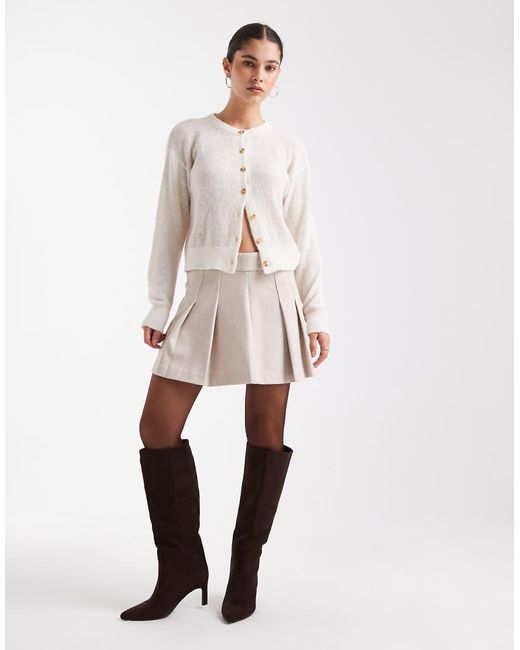 Vero Moda Natural Pleated Mini Skirt