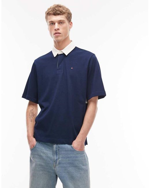 Tommy Hilfiger Blue Flag Relaxed Fit Polo Shirt for men