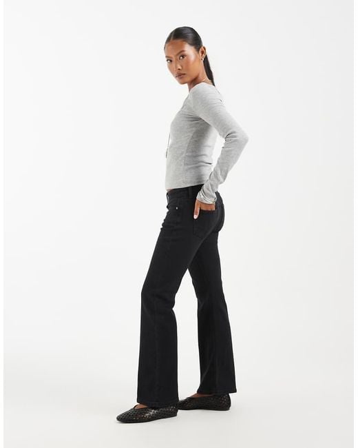 Only Petite White Lola Super Low Waist Flared Jeans