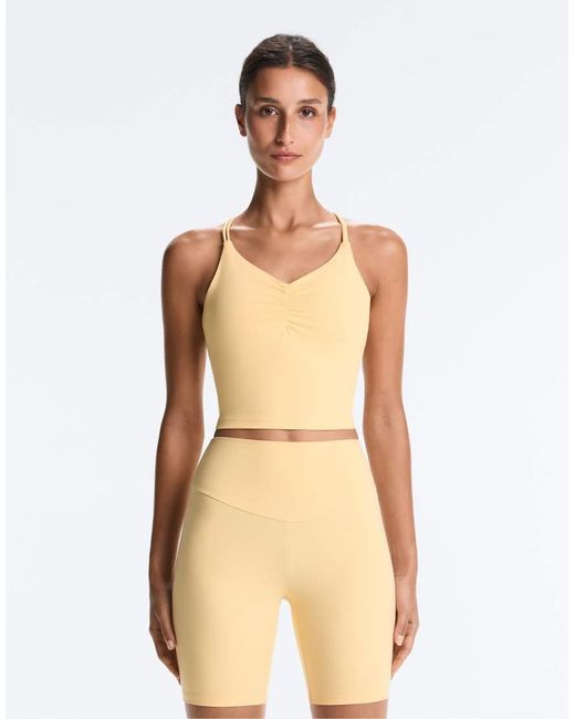 Oysho Natural Comfortlux Crossover Strap Tank Top
