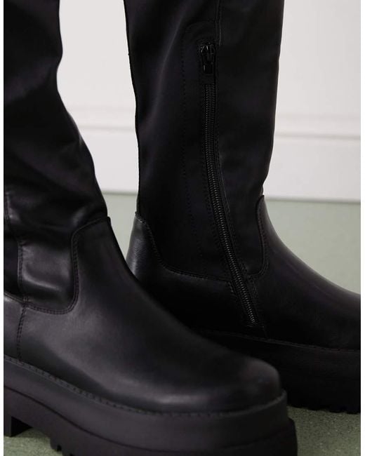 Buffalo Black Pluto Over The Knee Boot
