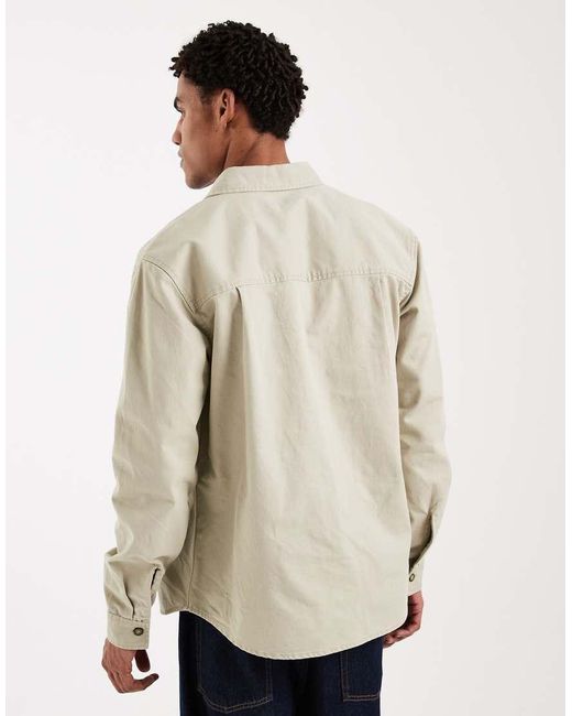 New Look Natural Oversized Overshirt for men