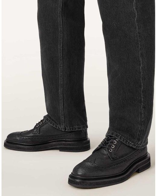 AllSaints Black Escher Brogue for men